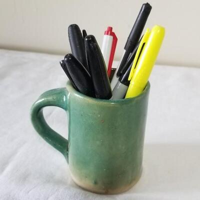 Lot 282: Office Supplies, a Drawer Organizer, Basket and Coffee Cup 