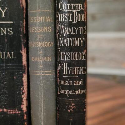Lot 292: 1885 Gray's Botany, 1896 Essential Lessons in Human Physiology & 1872 Cutter First Book on Analytic Anatomy 