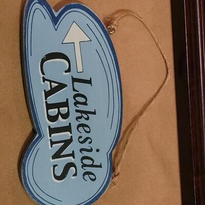 Lot 296: Cindy Jacob's Paper Cutting Cabin Art & Cabin Sign