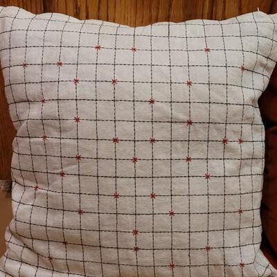 Lot 299: Rust Velvet & Black, White & Rust Pillows 