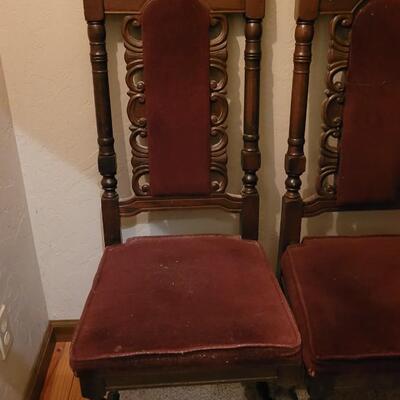 Lot 307: (6) Spanish Revival Dining Chairs (2 Captain Chairs)