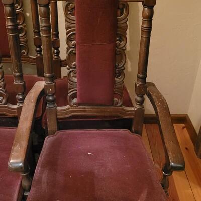 Lot 307: (6) Spanish Revival Dining Chairs (2 Captain Chairs)