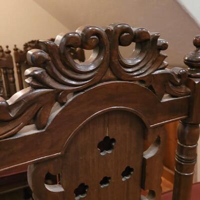 Lot 307: (6) Spanish Revival Dining Chairs (2 Captain Chairs)