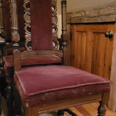 Lot 307: (6) Spanish Revival Dining Chairs (2 Captain Chairs)
