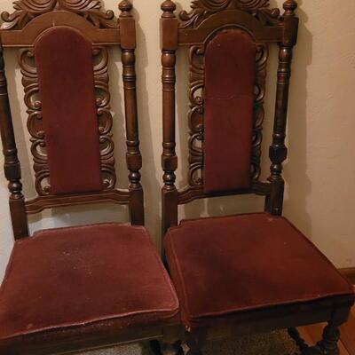 Lot 307: (6) Spanish Revival Dining Chairs (2 Captain Chairs)