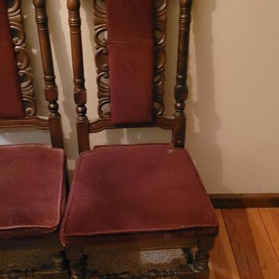 Lot 307: (6) Spanish Revival Dining Chairs (2 Captain Chairs)