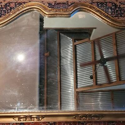 Lot 308: Vintage Large Mirror with Gold Gilt Frame