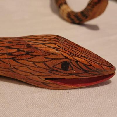 Lot 309: (2) Handpainted Wood Snakes