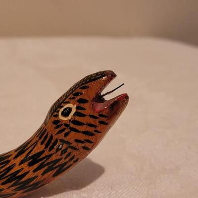 Lot 309: (2) Handpainted Wood Snakes