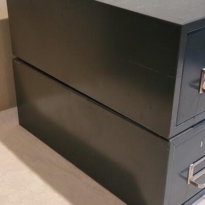 Lot 313: (2) Dark Gray Desktop File Cabinet 