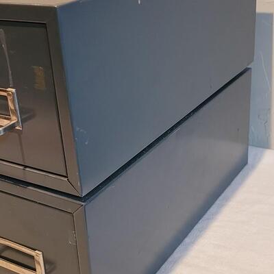 Lot 313: (2) Dark Gray Desktop File Cabinet 