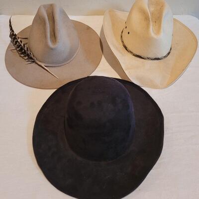 Lot 314: 2 Cowboy Hats & a Jimmy Hendrix Hat