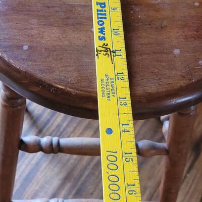 Lot 321: Antique Wood Stool with a Curved Leg 