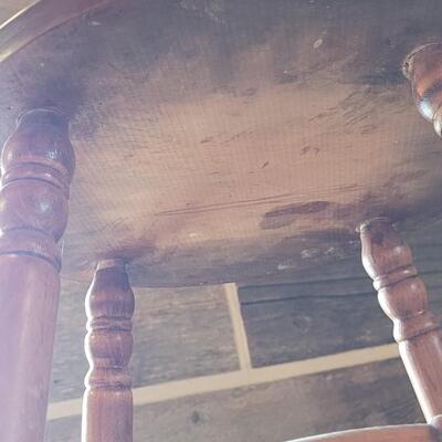 Lot 321: Antique Wood Stool with a Curved Leg 