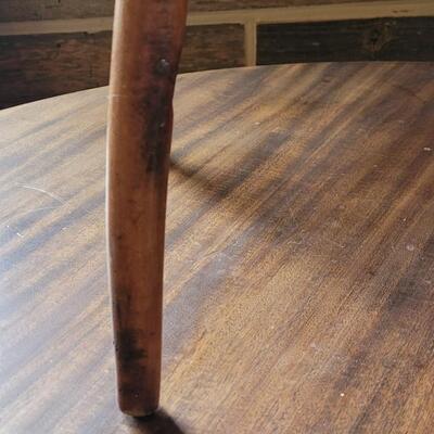 Lot 321: Antique Wood Stool with a Curved Leg 