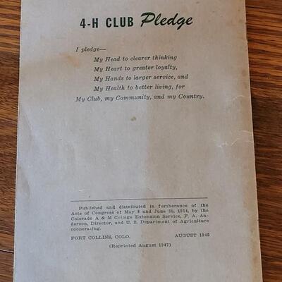 Lot 325: 1944 Weld County 4H Livestock Record Book and Vintage Cow Toy