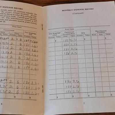 Lot 325: 1944 Weld County 4H Livestock Record Book and Vintage Cow Toy