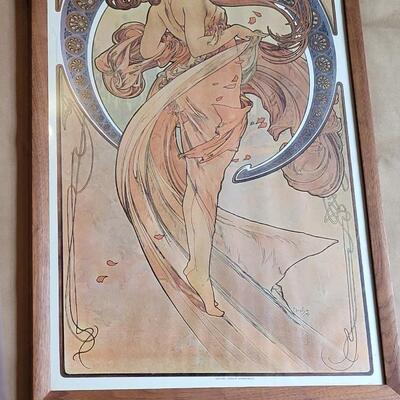 Lot 327: Vintage "Four Arts - Dance" Print by Alphons Mucha and Mucha Book 