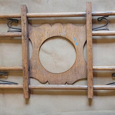 Lot 329: Antique Wall Hanging Coat Rack 