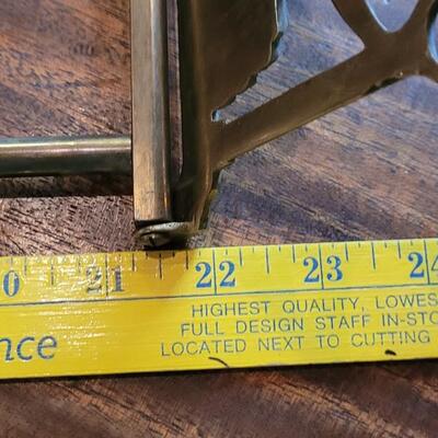 Lot 330: Antique Brass Expanding Book Rack 