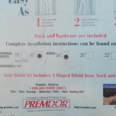 Lot 347: New Sealed 80 x 24 Bi Fold Door Kit 
