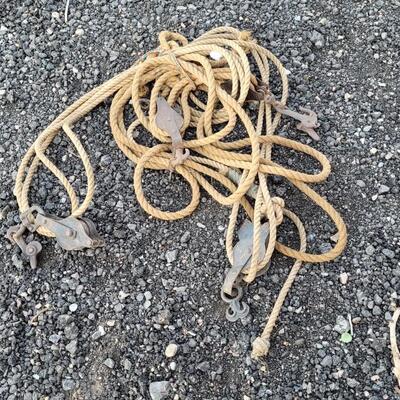 Lot 349: Rope w/ Vintage Hardware Pulleys