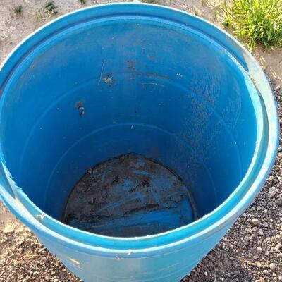 Lot 353: Large Solid Blue Plastic Barrel #1 23 x 35.5