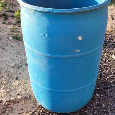 Lot 353: Large Solid Blue Plastic Barrel #1 23 x 35.5