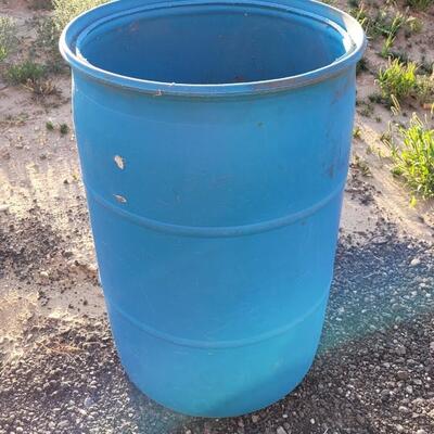 Lot 353: Large Solid Blue Plastic Barrel #1 23 x 35.5