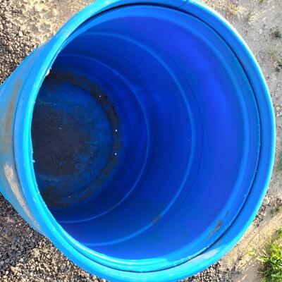 Lot 354: Large Solid Blue Plastic Barrel #2 35.5 x 23