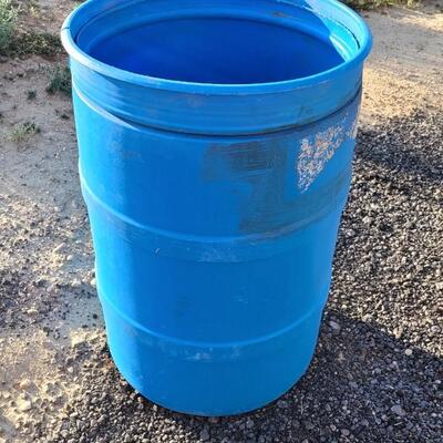 Lot 354: Large Solid Blue Plastic Barrel #2 35.5 x 23