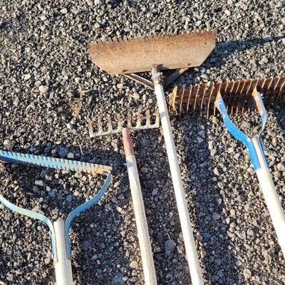 Lot 359: (4) Vintage Rakes 