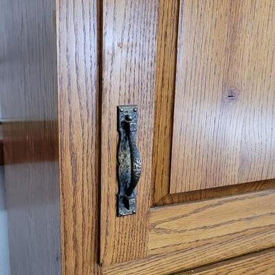Lot 365: Vintage Storage Cabinet w/ 2 Sections 96" x 24" x 27"
