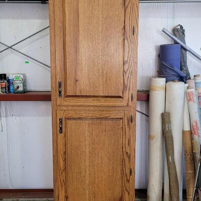 Lot 365: Vintage Storage Cabinet w/ 2 Sections 96" x 24" x 27"