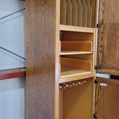 Lot 365: Vintage Storage Cabinet w/ 2 Sections 96" x 24" x 27"