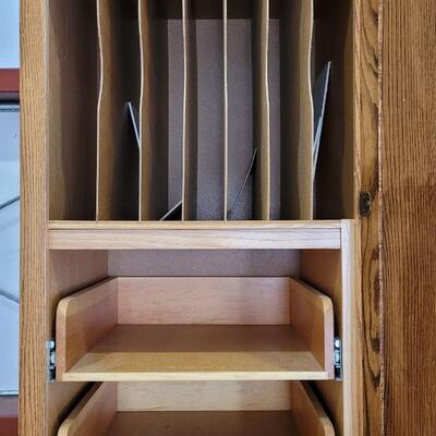 Lot 365: Vintage Storage Cabinet w/ 2 Sections 96" x 24" x 27"
