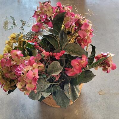 Lot 367: Artificial Flowers w/ Basket