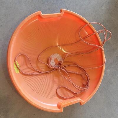 Lot 369: Vintage Orange Snow Sled Plastic 