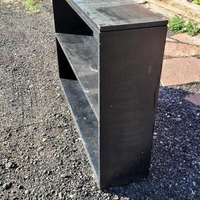Lot 370: Vintage Black Bookshelf 42 x 9 x 29