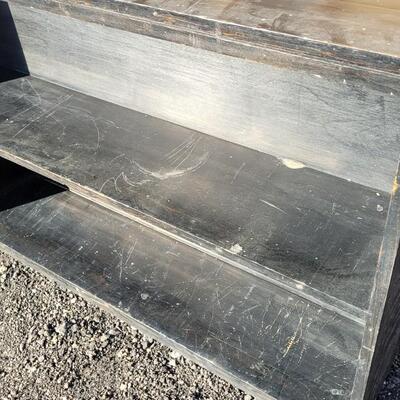Lot 370: Vintage Black Bookshelf 42 x 9 x 29