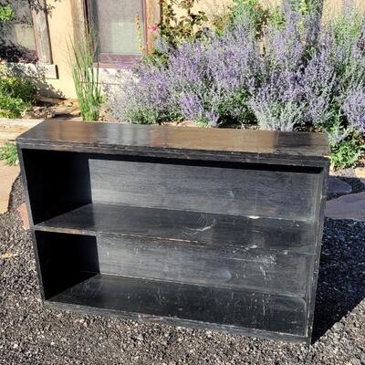 Lot 370: Vintage Black Bookshelf 42 x 9 x 29