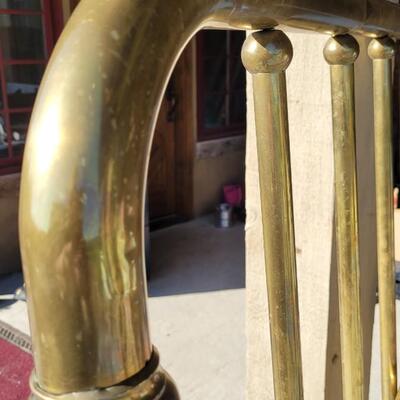 Lot 377: Antique Solid Brass Bed with Rails