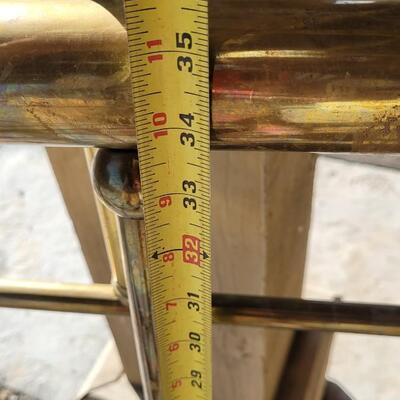 Lot 377: Antique Solid Brass Bed with Rails