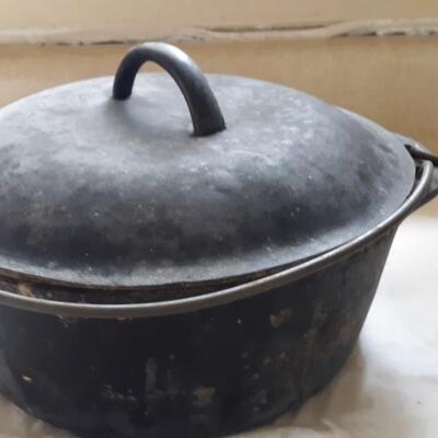 Lot 3 - Cast Iron Pan with Lid - Stamped with a number 8.