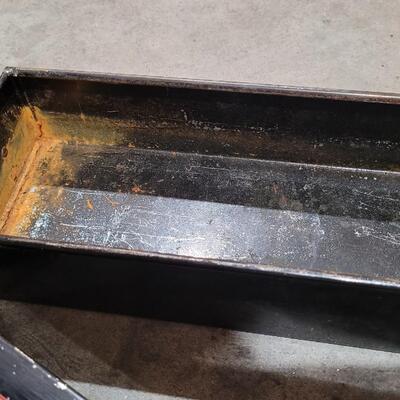 Lot 380: (2) Matching Vintage Metal Safety Deposit Boxes w/ Handles and Lids 5" x 22" x 3"