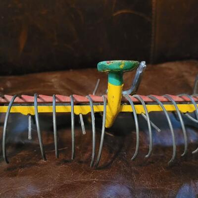 Lot 384: Vintage ARCADE TOYS 7" Cast Iron Farm Tractor Plow Toy w/ Chippy Original Paint 