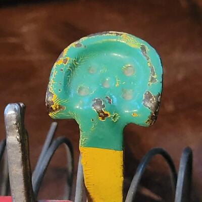 Lot 384: Vintage ARCADE TOYS 7" Cast Iron Farm Tractor Plow Toy w/ Chippy Original Paint 