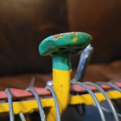 Lot 384: Vintage ARCADE TOYS 7" Cast Iron Farm Tractor Plow Toy w/ Chippy Original Paint 