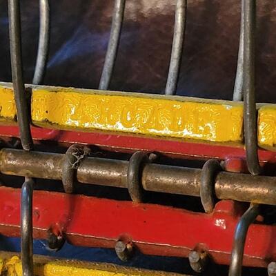 Lot 384: Vintage ARCADE TOYS 7" Cast Iron Farm Tractor Plow Toy w/ Chippy Original Paint 