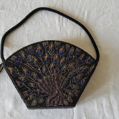 Lot 392: Peacock Beaded Purse - Chico's